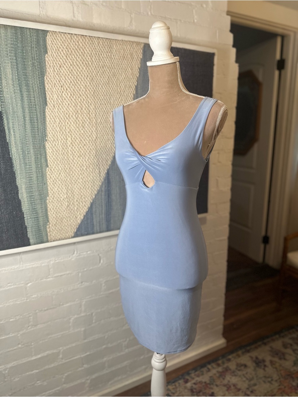 21 Saints Blue Criss Cross Bodycon Tank Dress - Picture 3 of 9